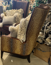 Brown Leather Chair with Antelope